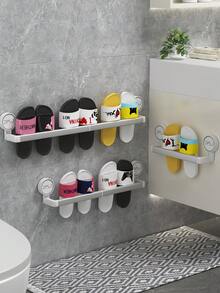 Wall-Mounted Slipper Rack, No-Drill Shoe Storage Organizer For Bathroom, Hanging Shoe Rack For Bathroom, Toilet, Balcony, Outdoor, Terrace Sandals Rack - Shoe Drying Tool - Multicolor - View 2