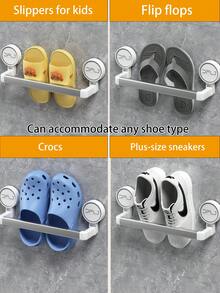 Wall-Mounted Slipper Rack, No-Drill Shoe Storage Organizer For Bathroom, Hanging Shoe Rack For Bathroom, Toilet, Balcony, Outdoor, Terrace Sandals Rack - Shoe Drying Tool - Multicolor - View 4