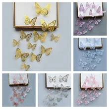 12pcs 3D Butterfly Stickers For Graduation Caps, Wall Decorations, Birthday Party, Cake Decorations, Arts And Crafts Projects - Multicolor - View 4