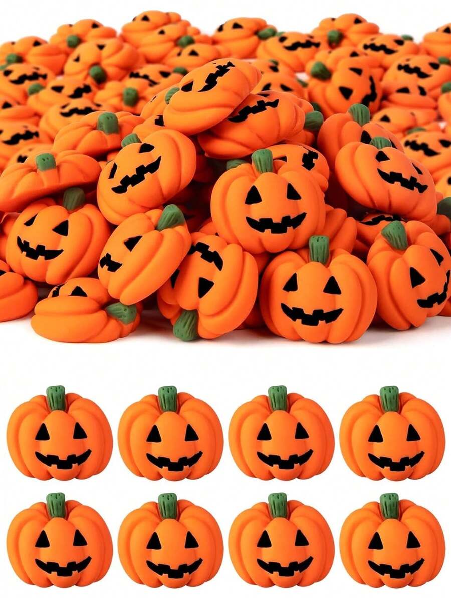 10/20/30 szt. Dynie do ozdabiania miniatur z żywicy Miniobiekty Halloweenowe miniatury Plastikowe DIY Mini dynie Grymas Dynia Sztuczne koraliki z dyni do dekoracji stołu na imprezę Halloween