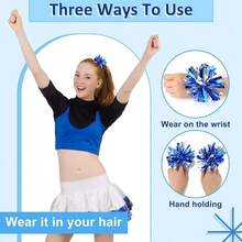 2 piezas Sujetadores de coleta para porristas, lazos para el cabello de porrista para actuaciones de porrismo, partidos de fútbol/baloncesto, actividades al aire libre, celebraciones de fiestas de porristas - Multicolor - Ver 4