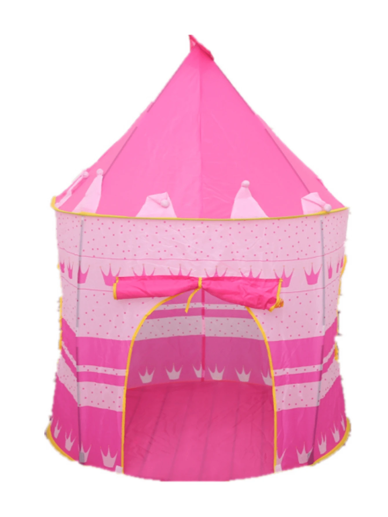 Casa de Campaña para Niños con Diseño de Castillo -105x105x135cm Tienda de Campaña Infantil Príncipe, Castillo de Tela Plegable y Portátil, Tiendas de Campaña para Niños Interior y Exterior - Rosa - Ver 1