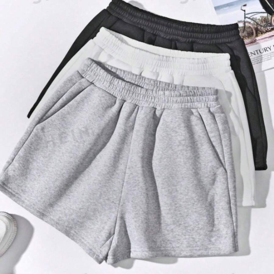 KIT 2 WOMEN'S PLAIN SWEATSHIRT, SOLID COLOR, HIGH RISING - 2 件黑色/灰色 - 查看 1