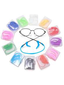 3pcs Silicone Anti-Slip Ear Hooks Adjustable Eyeglass Strings, Soft Eyewear Straps For Adults And Children, Eyeglasses Accessories Set