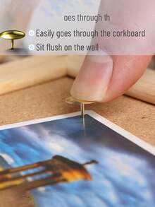 300pcs Gold/Silver Push Pins Thumb Tacks For Bulletin Board, Wall Cork Board, Map, Calendar, Photos - Heavy Duty Plastic Head Steel Point For Home, School, Office, Craft Projects - Multicolor - View 2