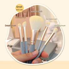 Set Of 5 Mini Makeup Brushes For Travel,Brush Set,Makeup Brush Kit,Make Up Brush Set,Make Up Set Complete,Makeup Brush Set,Complete Makeup Kit,Brush Kit,Brushes Makeup Set,Makeup Gift Set,Set - Baby Blue - View 2