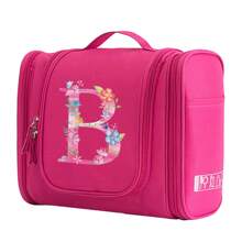 Geantă de toaletă, geantă de machiaj, geantă de călătorie impermeabilă pentru femei, geantă de depozitare de mare capacitate, geantă cosmetică cu imprimeu floral roz, cârlig, geantă de toaletă, geantă de mână, genți de toaletă, esențiale de călătorie de vară, pentru vacanță la plajă, rechizite școlare, esențiale pentru cămin, înapoi la școală, rechizite școlare