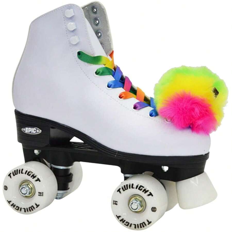 Epic Skates Allure Light-Up Quad Roller Skates, White - White - View 1