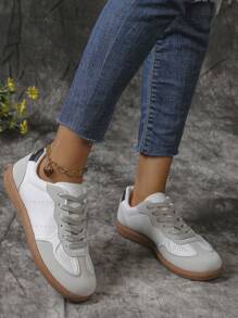 Ladies' Casual Flat Shoes 2024 New Arrivals, Outdoor, Fashionable, Comfortable & Lightweight Sneakers For Any Occasion - Grey - View 4