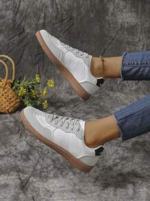 Ladies' Casual Flat Shoes 2024 New Arrivals, Outdoor, Fashionable, Comfortable & Lightweight Sneakers For Any Occasion - Grey - View 5
