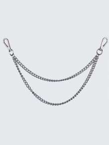 1 件新款裤链，复古设计，时尚男士裤链牛仔裤链朋克嘻哈裤链腰链，双链设计时尚实用，适合多种裤型