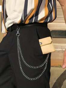 1 件新款裤链，复古设计，时尚男士裤链牛仔裤链朋克嘻哈裤链腰链，双链设计时尚实用，适合多种裤型