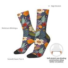 1 par de calcetines de compresión vintage de Jardín Secreto 2 Locos de estilo hip hop, diseño unisex de Harajuku con estampado divertido y novedoso, calcetines crew felices como regalo para chicos