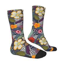1 par de calcetines de compresión vintage de Jardín Secreto 2 Locos de estilo hip hop, diseño unisex de Harajuku con estampado divertido y novedoso, calcetines crew felices como regalo para chicos