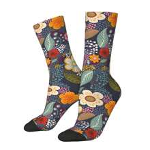 1 par de calcetines de compresión vintage de Jardín Secreto 2 Locos de estilo hip hop, diseño unisex de Harajuku con estampado divertido y novedoso, calcetines crew felices como regalo para chicos