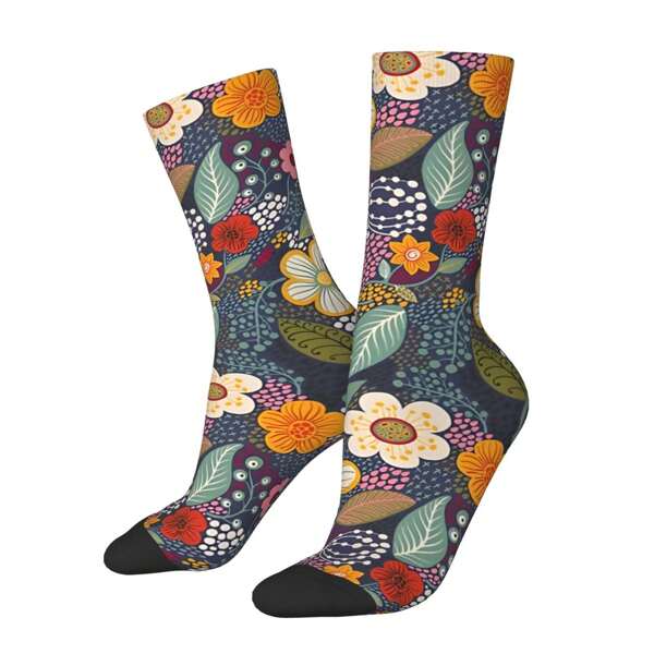 1 paire de chaussettes de compression vintage et secrètes du jardin, motif Harajuku imprimé drôle et original, idéal pour homme, unisexe, cadeau pour garçons