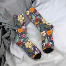 1 par de calcetines de compresión vintage de Jardín Secreto 2 Locos de estilo hip hop, diseño unisex de Harajuku con estampado divertido y novedoso, calcetines crew felices como regalo para chicos