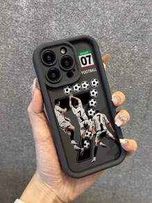Capas de telefone resistentes a choques com textura em relevo com tema de futebol, compatíveis com iPhone 15, iPhone 14, iPhone XR/7/8, iPhone 15 Pro Max, iPhone 13, iPhone 14, iPhone 11, Samsung A12 4G, A13 4G, A51 4G, A14, 11 Lite, S23 Ultra - Capas protetoras macias em TPU com pintura em cores de doces criativas - Multicolorido - Visão 2