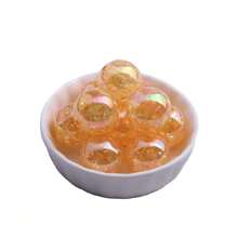 彩色風格20mm 10入組散珠環，亞克力繪畫彩虹迪斯可銀箔爆裂水晶磚珠，適用於粗鍊項鍊、珠寶設計