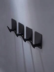 1pc Adhesive Towel Hooks, Stainless Steel Heavy Duty Towel Hanger Wall Hooks, Anti-Skid Waterproof, Ideal For Bathroom, Toilet, Kitchen, Adhesive Hook For Bathroom Towels Without Drilling