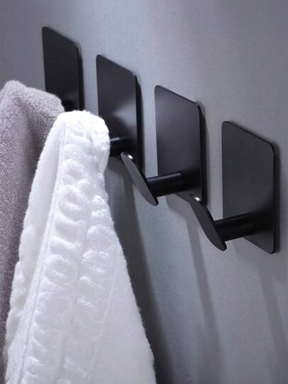 1个粘性毛巾挂钩，不锈钢重型毛巾架壁钩，防滑防水，适用于浴室、卫生间、厨房，无需钻孔即可悬挂浴室毛巾。