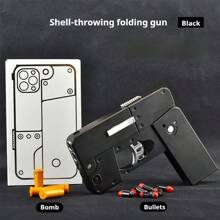 2024全新獨特摺疊手機殼玩具槍，半自動拋殼軟彈玩具槍，機械連桿方便玩具，多種顏色可選，惡作劇玩具，生日/節日禮物 - 彩色 - 查看 16