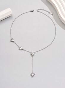 LIEBEIRIS 1pc Minimalist 18k Gold Plated 3D Heart Shape Stainless Steel Necklace Valentines,Mom,Mother,Mother's Day,Gift