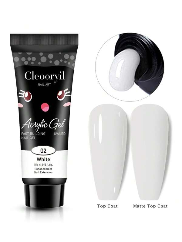15g White Quick Extension Gel Nail Polish Construction Hard Gel Semi-Permanent Acrylic Extension Nail Polish UV/LED Gel Nail Polish For Nail Art Home Salon DIY