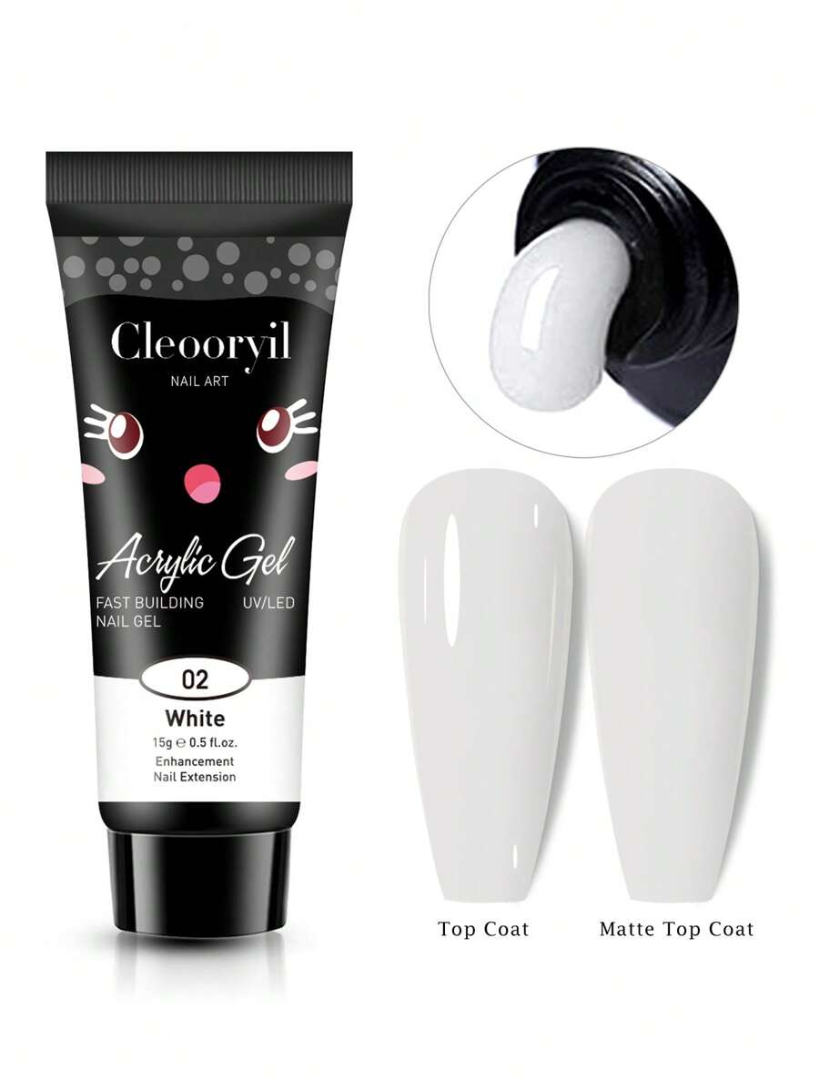 15g White Quick Extension Gel Nail Polish Construction Hard Gel Semi-Permanent Acrylic Extension Nail Polish UV/LED Gel Nail Polish For Nail Art Home Salon DIY - trắng - Xem 1