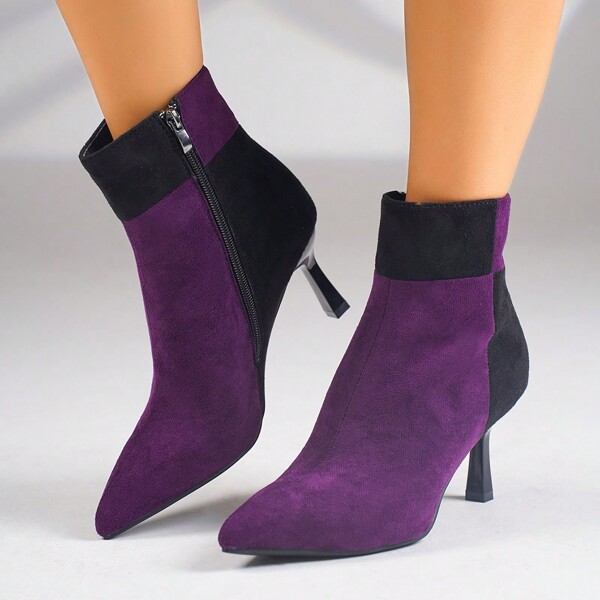 Women's Fashionable Elegant Short Boots Multi-Color High Heel Ankle Boots