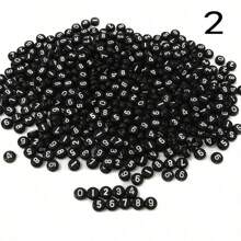 100 Miếng 7mmx4mm Acrylic tròn Hạt Với Con số 0-9 In Với Hỗn hợp Màu sắc , DIY Làm đồ trang sức Cung cấp Đối với Vòng tay Dây chuyền Móc chìa khóa - Hạt số - Xem 4