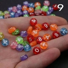 100 Miếng 7mmx4mm Acrylic tròn Hạt Với Con số 0-9 In Với Hỗn hợp Màu sắc , DIY Làm đồ trang sức Cung cấp Đối với Vòng tay Dây chuyền Móc chìa khóa - Hạt số - Xem 11