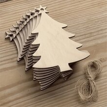 10 Stück/20 Stück/30 Stück Weihnachtsbaum Ornamente aus Holz, Weihnachtsanhänger Deko zum Bemalen, Bohren und Dekorieren