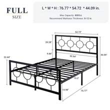 Allewie Metal Platform Bed Frame With Modern And Vintage Style Headboard, No Box Spring Need,Easy Assembly, Noise-Free In Brown/Black * Bed Frame Queen Queen Bed Frame Bed Frame Full Full Size Bed Frame King Size Bed Frame Twin Bed Frame Room Decor Home Decor Christmas Decor Bedroom Decor Valentine Day Decor Storage Living Room Decor Furniture House Decor - màu đen - Xem 9