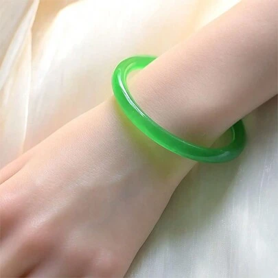 1 Stück Jade Jade Armband, grün, gelb, violett, weiß, Edelsteinarmband, hochwertiges Edelsteinarmband, handgefertigtes Armband - Heilungs-, Schutz-, Glücksarmband. Armbandschmuck, Jewelry Box (56-62 mm) Modisches Armbandgeschenk, Geschenk für sie.