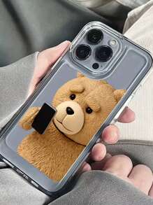 Cute Phone Case Teddy Bear 1pc Ins Space Case Compatible With Apple Watch, Transparent Bear-Shaped Anti-Drop Compatible With IPhone Protective Case Waterproof Shockproof Scratch Resistant,International Version, Not The Domestic Version - Clear - View 2
