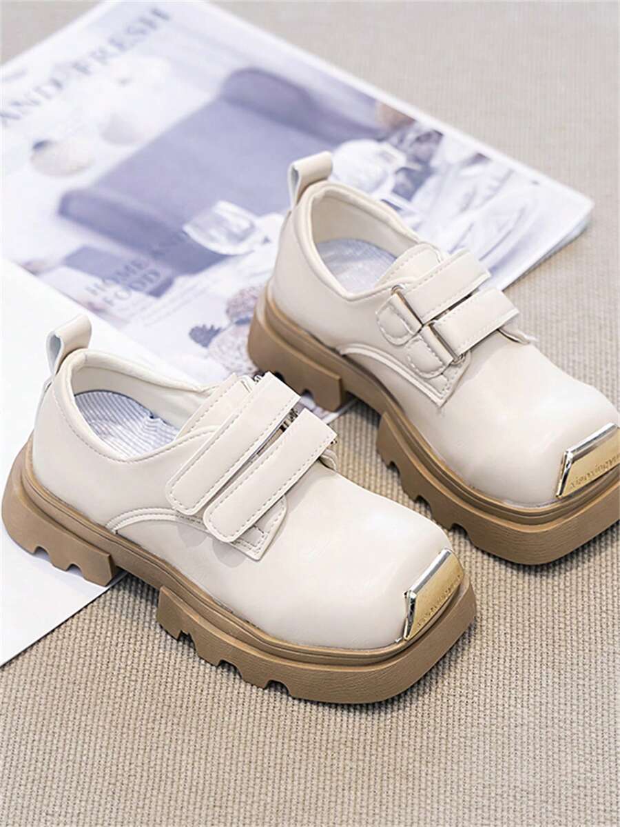 Korean Style Fashionable Flat Slip-Resistant Princess Shoes With Square Toe, British Style, Versatile For Campus Style Dresses - Beige - View 1