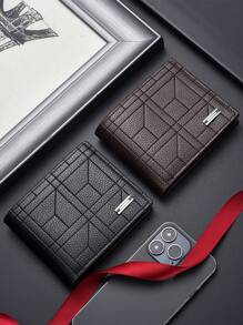 Men's Wallet, PU Leather Bifold Wallet, Extra Large Capacity, With 1 ID Window And Multiple Credit Card Slots, Suitable For Men's Wallet, Handbag, Men's Genuine Leather Wallet - Multicolor - View 2