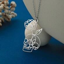 1 pieza Colgante de flor de mes de nacimiento con diseño de mano, collar de flores de nacimiento - geometría - Ver 2