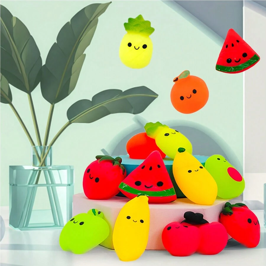 16 Chiếc Thùng Hình Mochi Trái Cây Giải Nén, Đồ Chơi Kẹo Dẻo Hình Trái Cây Dễ Thương Để Giảm Lo Âu, Quà Tặng Tiệc Và Lễ Hội Chất Độn - nhiều màu - Xem 1