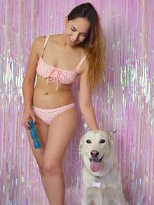 Bikini Rosa con Estampado Floral - Rosa - Ver 1