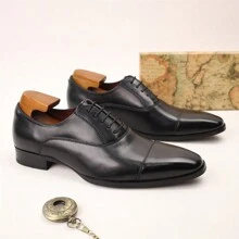 Quadratisch spitzige Budapester Herrenschuhe, klassische formelle Business Lässig Lederschuhe für Hochzeit, Besprechung, Büro