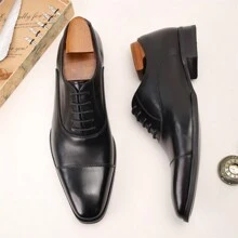 Quadratisch spitzige Budapester Herrenschuhe, klassische formelle Business Lässig Lederschuhe für Hochzeit, Besprechung, Büro