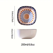 6pcs Japanese-Style Bohemian Ceramic Dish, For Hot Pot Ingredients, Snacks, Butterflies, Vegetables Or Pickles Christmas Gift