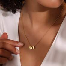 1 Vòng cổ mặt dây chuyền chữ bong bóng được cá nhân hóa, chọn sự kết hợp chữ cái của riêng bạn, một món quà trang sức đặc biệt cho bạn bè, cặp đôi và các thành viên trong gia đình - Vàng - Xem 4