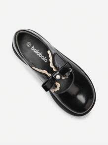 Balabala Zapatos de princesa para niñas Otoño 2024 Nuevos zapatos para niños Artístico estilo retro con moño Zapatos para bebé