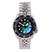 Tandorio Men's Mechanical Wrist Watch With NH35A Automatic Movement, Stainless Steel Strap - Blue - View 6