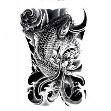 暫時性大背紋身貼紙，防水酷炫藝術假紋身貼紙 - 彩色 - 查看 15