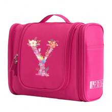 Geantă de toaletă, geantă de machiaj, geantă de călătorie impermeabilă pentru femei, geantă de depozitare de mare capacitate, geantă cosmetică cu imprimeu floral roz, cârlig, geantă de toaletă, geantă de mână, genți de toaletă, esențiale de călătorie de vară, pentru vacanță la plajă, rechizite școlare, esențiale pentru cămin, înapoi la școală, rechizite școlare