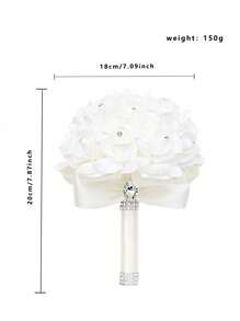 1件装奢华水钻蝴蝶结装饰花束，适用于婚礼新娘、伴娘、仪式、户外婚礼和庆祝活动，以及情人节配饰